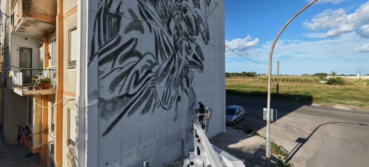 L'artista Sasha Korban a lavoro a Brindisi per Pasta